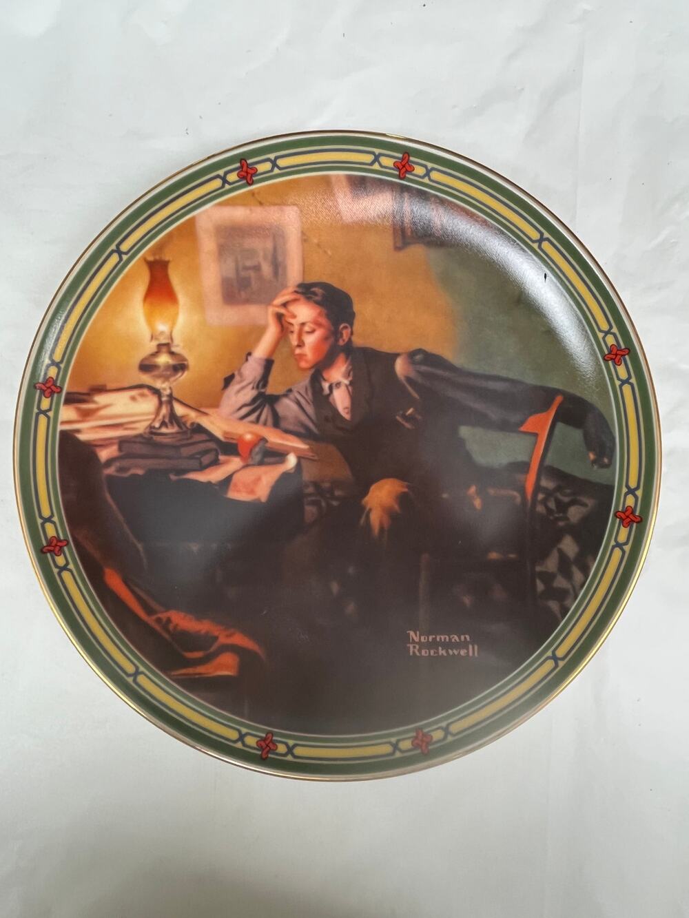 1986 Norman Rockwell "A Young Man's Dream" - Edwin Knowles W/Box & COA